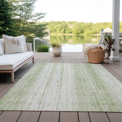 Machine Washable Indoor/ Outdoor Chantille Ombre Stripes Rug