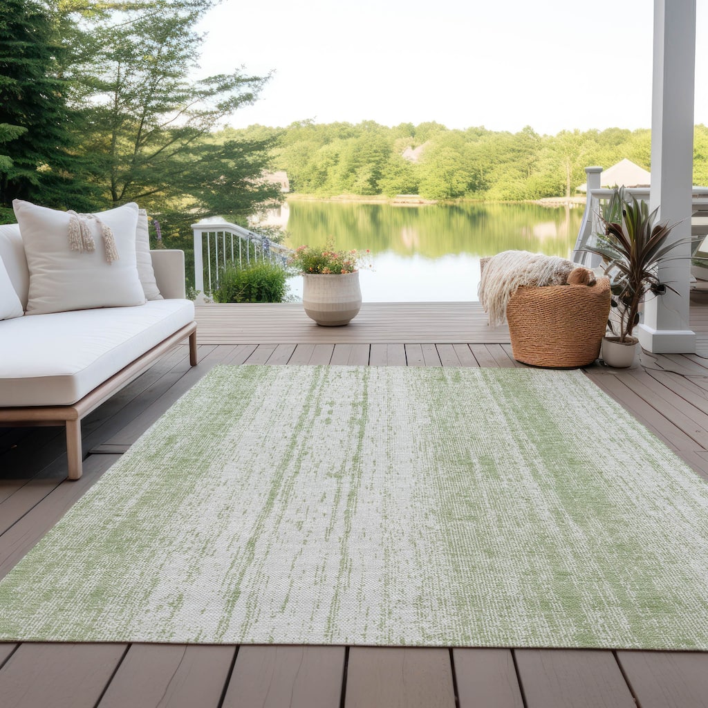 Machine Washable Indoor/ Outdoor Chantille Ombre Stripes Rug