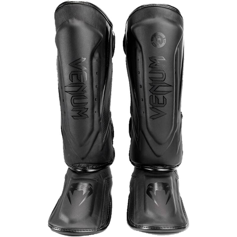 Venum Elite Evo Protective Shin Instep Guards - Black/Black