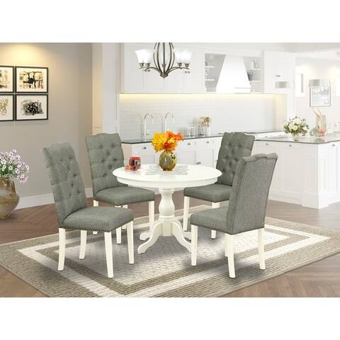 Kitchen Table Set Including Dinning Table with Doeskin Wooden Chairs (Finish Option)