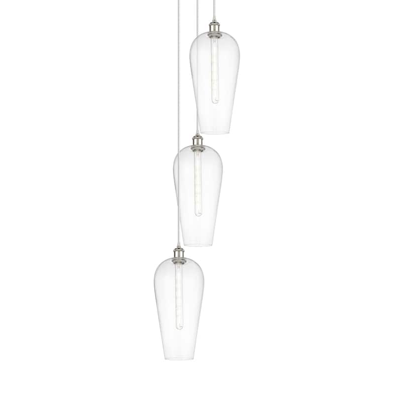 Innovations Lighting 113B-3P-58-15 Chelsea Pendant Chelsea 3 Light 15" - Polished Nickel / Clear