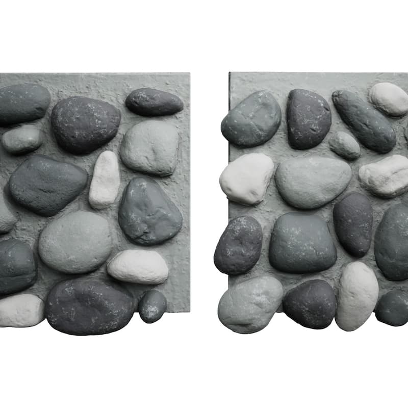 EverStone River Rock Faux Rock Panel, 49"W x 24 3/4"H x 3"D