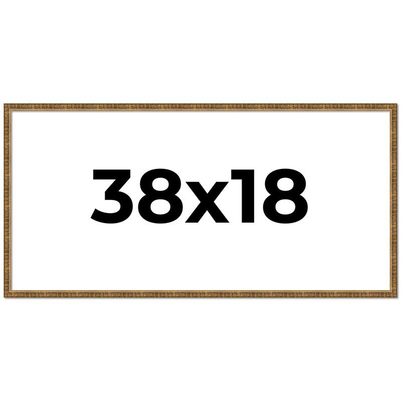 38x18 Frame Gold Kingsley Distressed Solid Wood Picture Frame Width