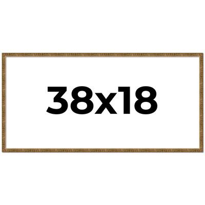 38x18 Frame Gold Kingsley Distressed Solid Wood Picture Frame Width