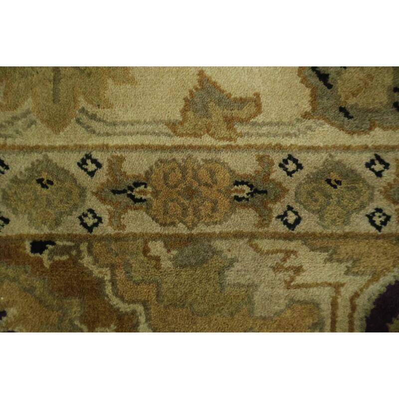 Hand Knotted Oriental 100% Wool Carpet Traditional All-Over Purples Agra Area Rug - 11' 11'' X 9' 0''