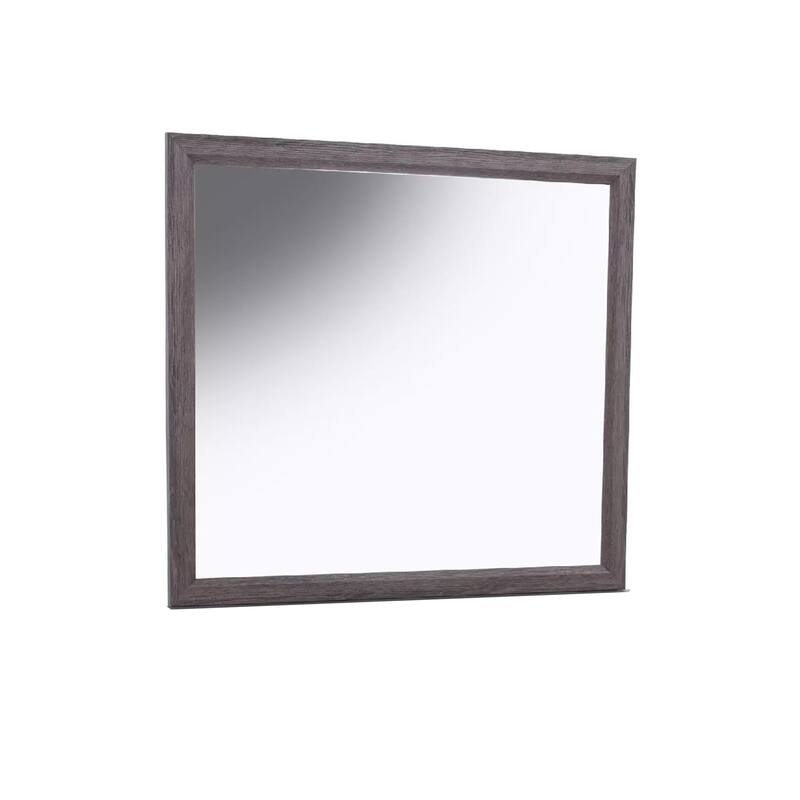 Dresser Mirror, Foil Gray Solid Wood, 35x39 Broad Frame Design - Foil Gray