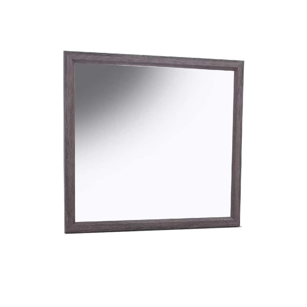 Dresser Mirror, Foil Gray Solid Wood, 35x39 Broad Frame Design - Foil Gray