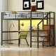 preview thumbnail 3 of 31, Full Metal Loft Bed with Desk, Storage Stairs & LED