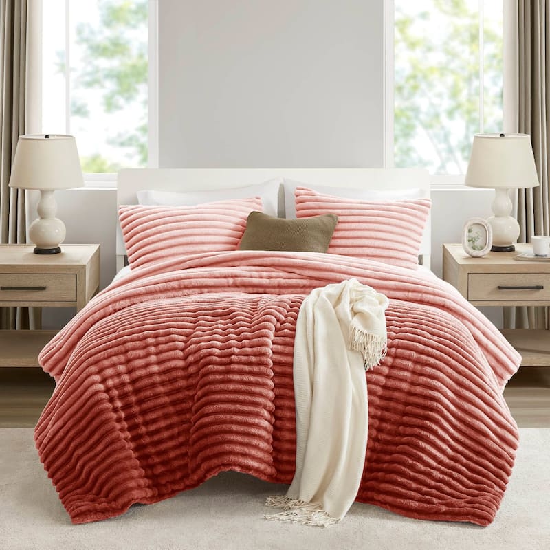 Chelsea Square Avril Fluffy Ribbed Plush Comforter Set