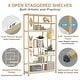 preview thumbnail 4 of 23, Vintage Brown/ Black 8-Shelf Etagere Bookcase, White Modern Bookshelves with Storage, Tall Display Rack