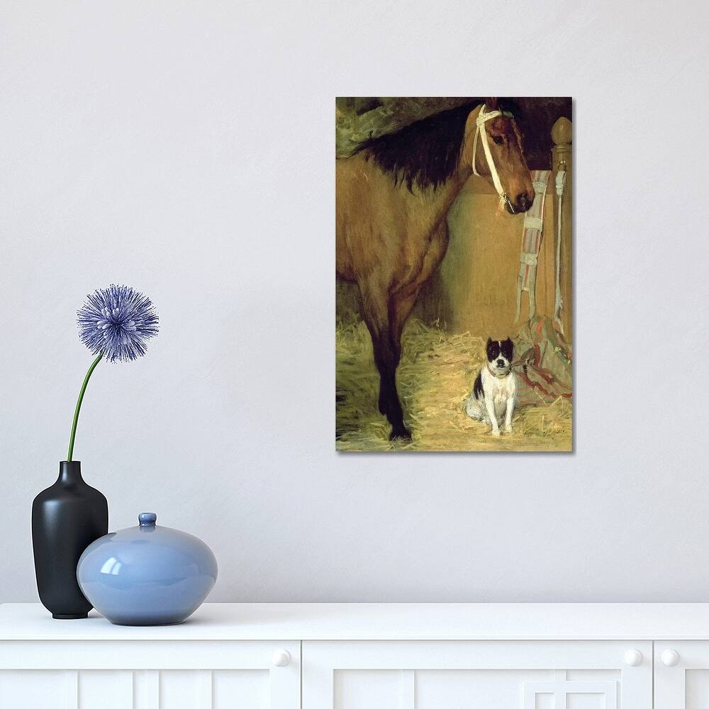 iCanvas "At the Stable, Horse and Dog, c.1862" by Edgar Degas Canvas Print