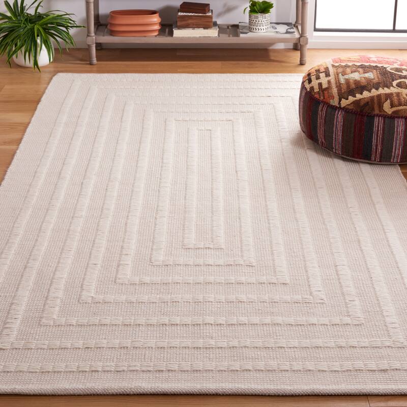 SAFAVIEH Handmade Natura Sabahat Wool Rug - 8' x 10' - Ivory/Beige