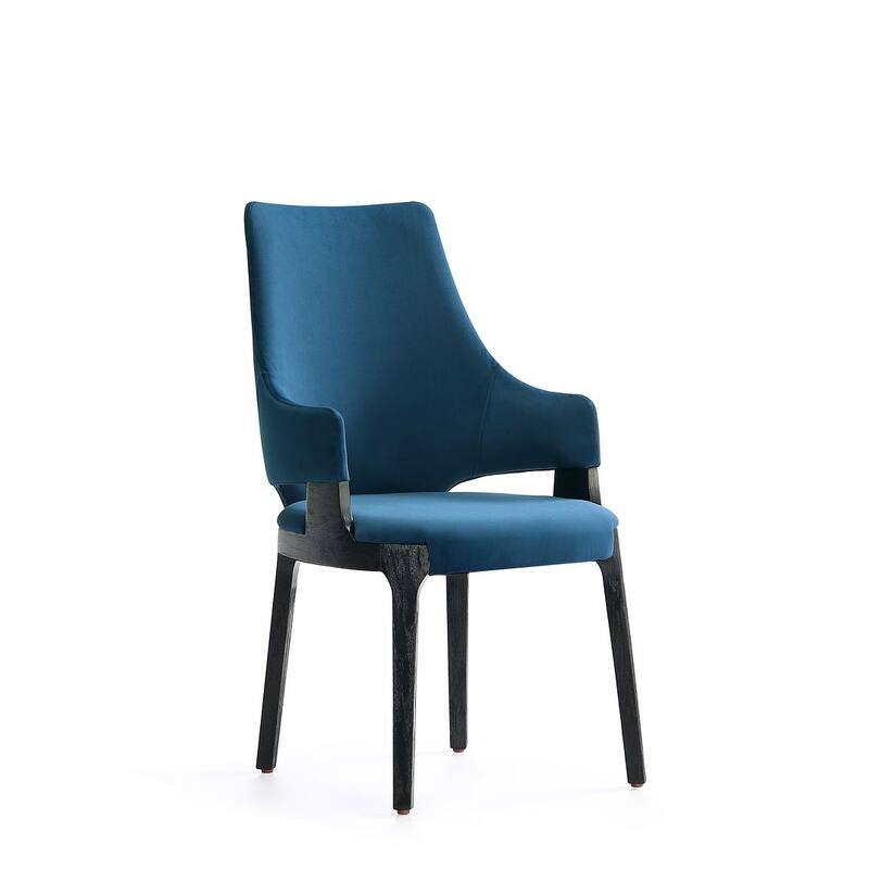 Manhattan Comfort Kara Modern Velvet Upholstered Dining Arm Chair