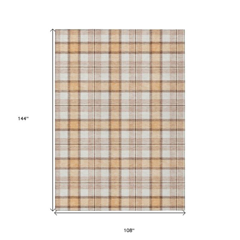 HomeRoots Plaid Transitional Rectangle Outdoor Rug