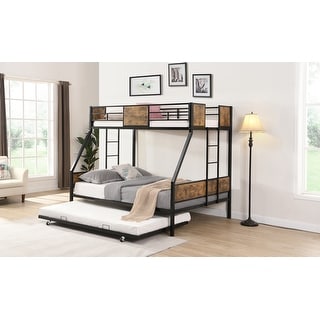 Twin Over FULL Metal Bunk Bed with Trundle