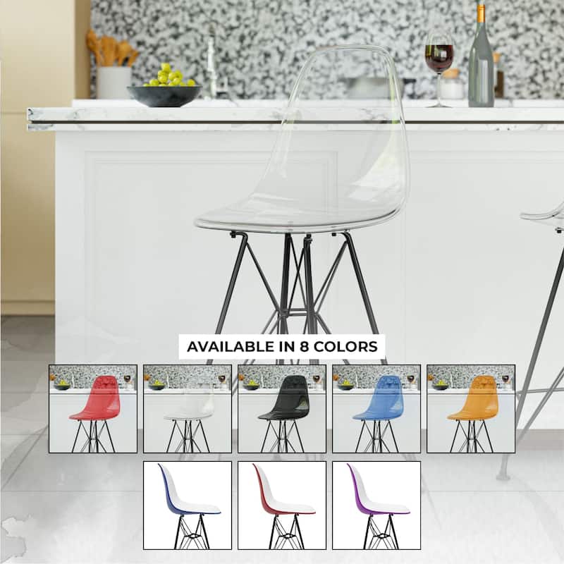 ABS Resin Barstool with Black Steel Base Cresco Series by LeisureMod