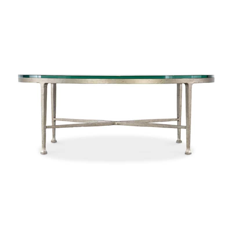 Hooker Furniture M14-80111-95 Cora 42" Diameter Glass Top Iron Coffee