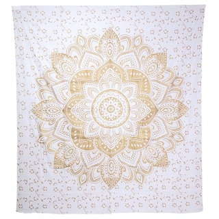 Gold 84x94Inches RawyalCrafts Mandala Wall Hanging Tapestry Cotton 