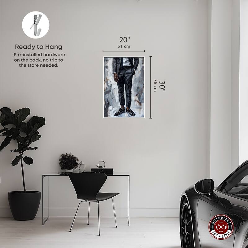 Notoriart Man Of Style Framed Men Style 1 Piece Canvas Wall Art