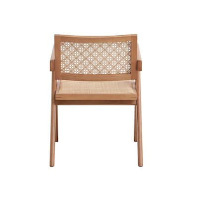 Rattan Arm Chair Set of 2 with Natural Finish for Outdoor Comfort and Style