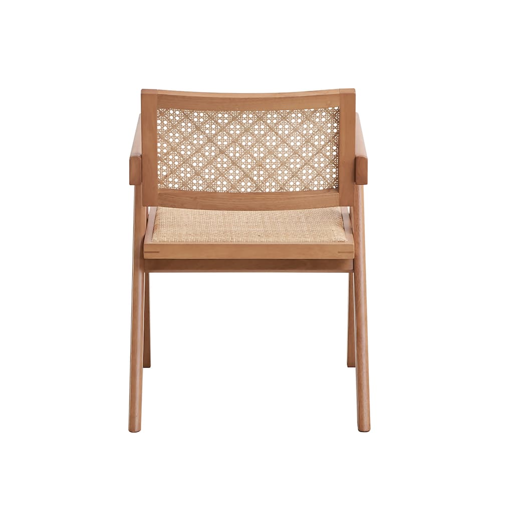 Rattan Arm Chair Set of 2 with Natural Finish for Outdoor Comfort and Style