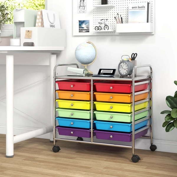 12-Drawer Rolling Storage Cart Mobile Utility Cart on Wheels - On