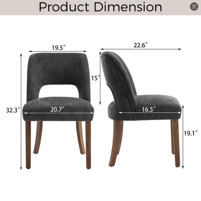 Wooden Dining Chairs Set of 2/4/6,Modern Fabric Upholstered Dining Room Chair Kitchen Chairs