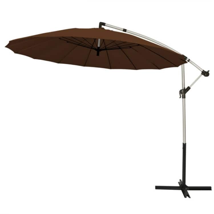 10 Foot Patio Offset Umbrella Market Hanging Umbrella for Backyard Poolside Lawn Garden