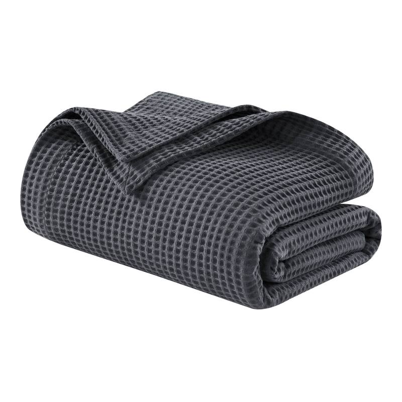 Madison Park Waffle Weave Cotton Blanket