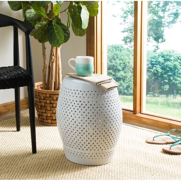 Shop Safavieh Paradise Courtyard White Ceramic Decorative Garden Stool Overstock 7731251