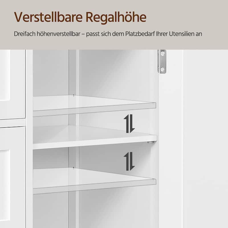 Yaheetech Large Bathroom Storage Cabinet Free-Standing Floor Cabinet with 4 Drawers and 1 Cupboard