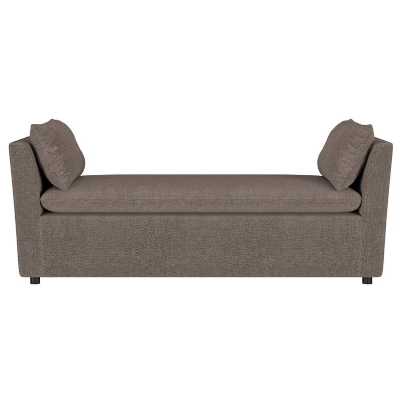 Robin Upholstered Accent Bench with Armrests Brown - 64.25'' X 22.50'' X 24.75''