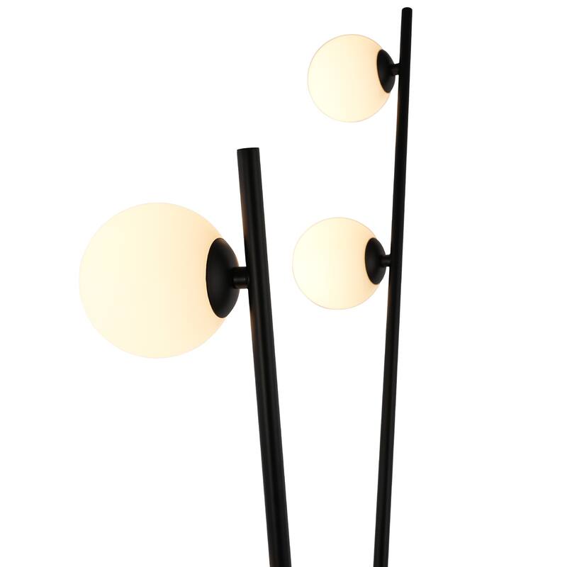 Artcraft Cortina 6-Light Floor Lamp - Black with Brushed Brass Accent