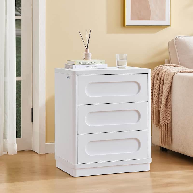 Bedroom Nightstand 3 Drawers 21.7''Wx15.8''Large Night Stand