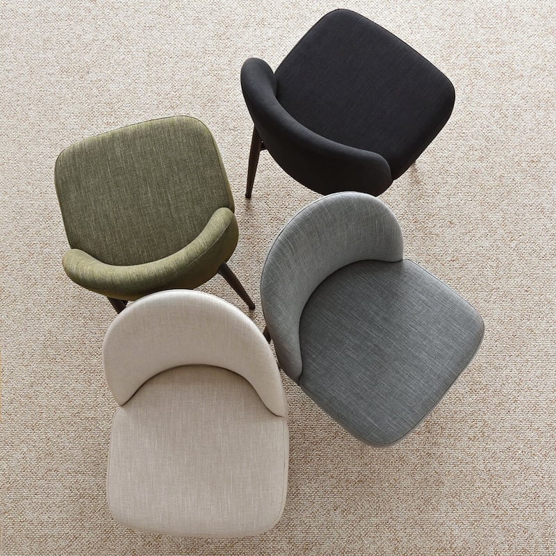Linen Upholstered Dining Chair(Set of 2)