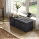 preview thumbnail 3 of 4, Foldable Linen Large Bench Storage Ottoman with 3 Drawer Cubes - 40"L