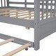 preview thumbnail 15 of 16, Modern Design Full Size House Bed with Wooden Trundle-Gray