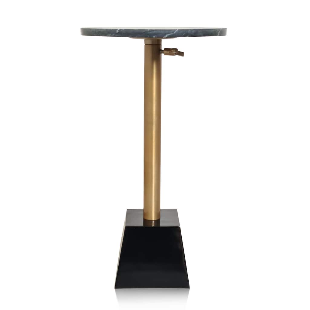 Dann Foley Lifestyle - Drink Table with Black Base Brushed Bronze Metal and Black Marble Top
