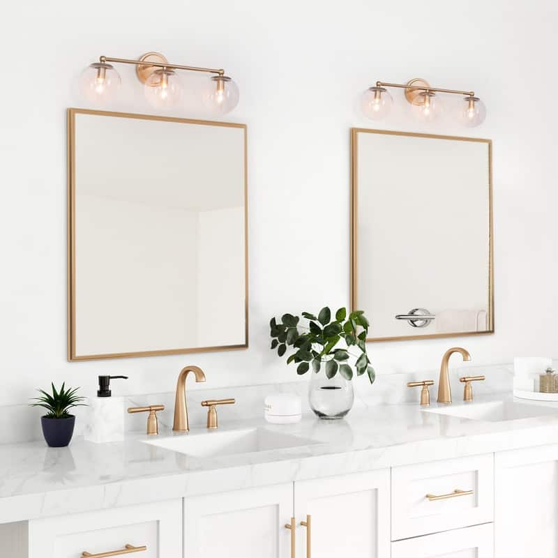Mid-century Modern Gold Bathroom Vanity Lights French Country Glass Globe Wall Sconce