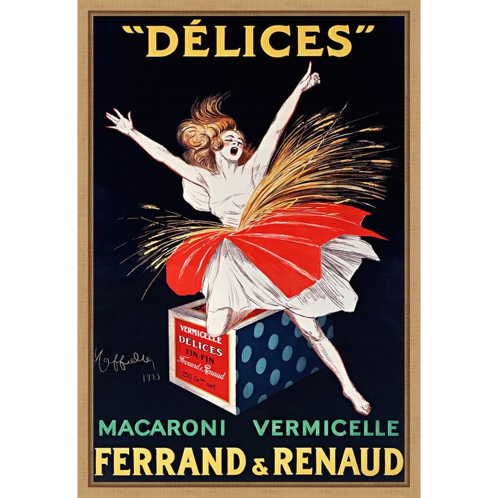 Delices, 1923 by Leonetto Cappiello (16 x 23 in.), Framed Canvas Wall Art Print
