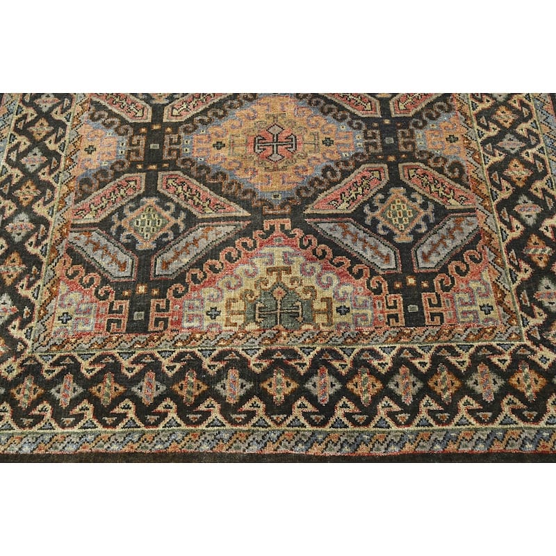 LoomBloom Gold Hand Knotted Transitional Oushak Wool Area Rug - 5' 6'' x 8' 8''