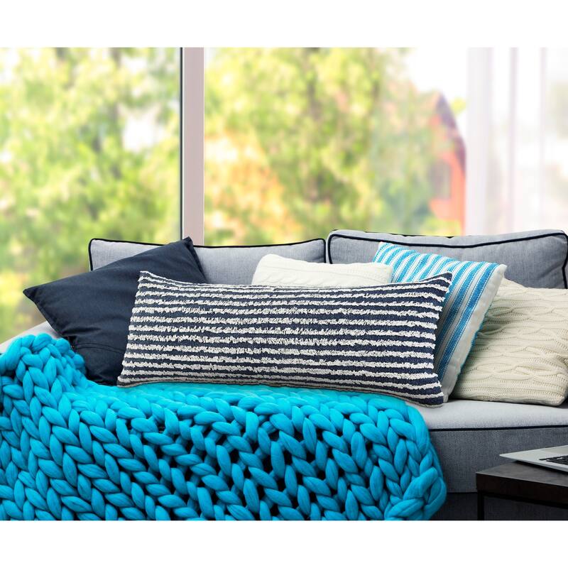 Sevita Ensign Blue Wispy Ways Throw Pillow