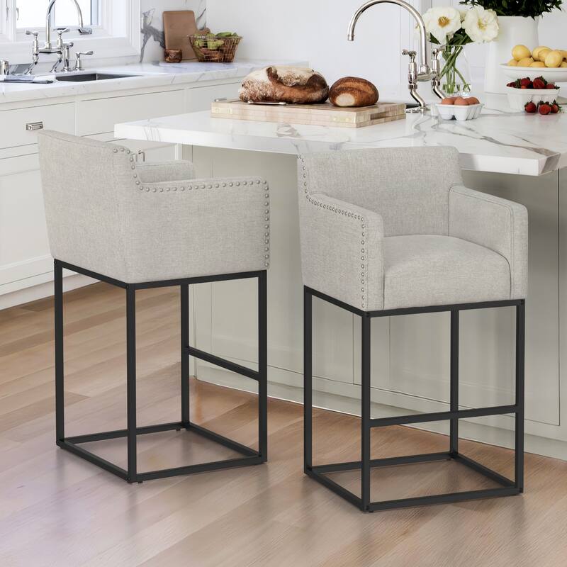 Modern Counter Height Bar Stools Fabric Upholstered Counter Stool