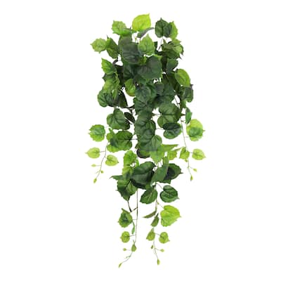 Artificial Cottonwood Ivy Leaf Vine Hanging Plant Greenery Foliage Bush 32in - 32" L x 12" W x 6" DP