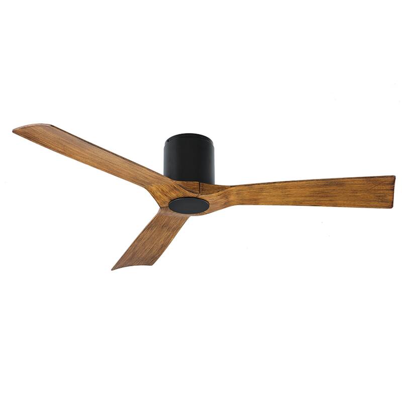 Aviator 54 Inch Three Blade Indoor / Outdoor Smart Flush Mount Ceiling Fan with Six Speed DC Motor.