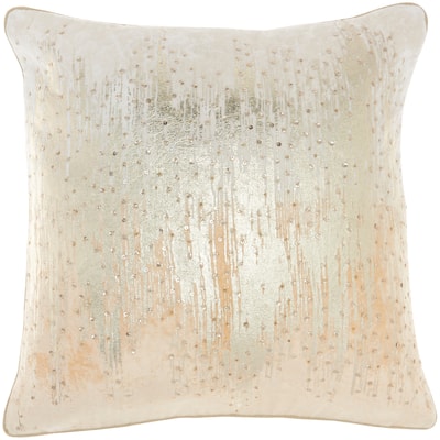 Mina Victory Sofia Ombre Met Sequins 18" X 18" Beige Indoor Throw Pillow
