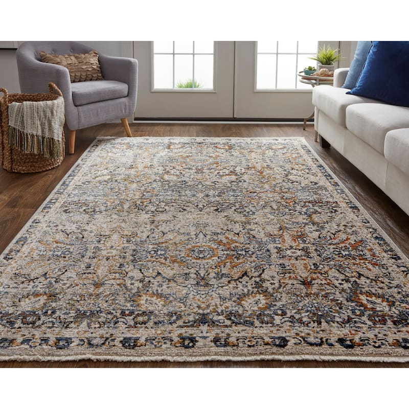 Grand Bazaar Frencess Machine Made Damask Transitional Area Rug