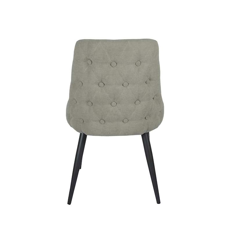Dani Light Grey Upholstered Tufted Dining Chairs (Set of 2)