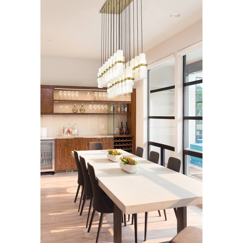 Cayden 23 Light Linear Chandelier in Modern Gold - Modern Gold