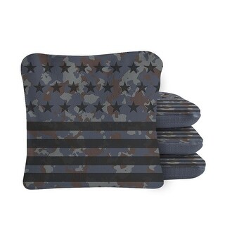 American Flag Camouflage Navy Dual Sided Cornhole Bags